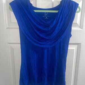 NY&Co Royal Blue Knit Cowl Neck Top